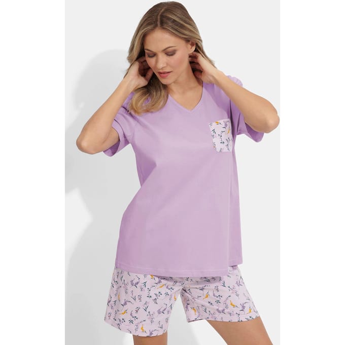 Set van shortama en pyjama - lichtblauw / sering - Gr. 24/25 van Goldner Fashion