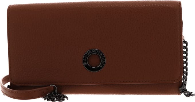 MANDARINA DUCK Leren Kaarthoes Schoudertas Mellow Leather Wallet Bag Indian Tan Bruine