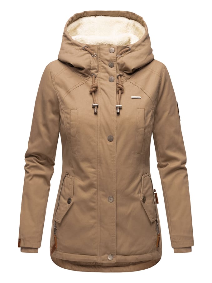 Marikoo dames winterjas met teddyfleece voering & capuchon