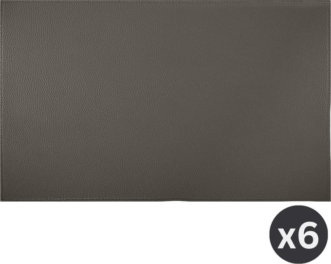 ZICZAC - Placemat TRUDO - SET/6 - Lederlook - 33x45 cm - Rechthoek, grijs