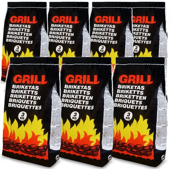 Deuba Houtskool - 7x3 kg Briketten - BBQ Grill