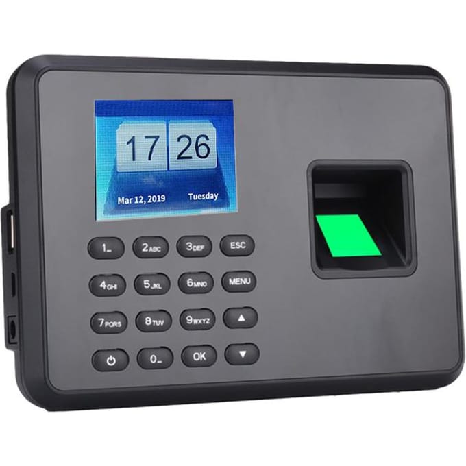 Intelligente biometrische vingerafdruk wachtwoord aanwezigheidsmachine werknemer EU Plug zwart