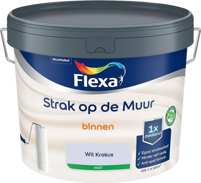 Flexa - Strak Op De Muur Binnen Mat - Wit Krokus - Mengverf - 10 L