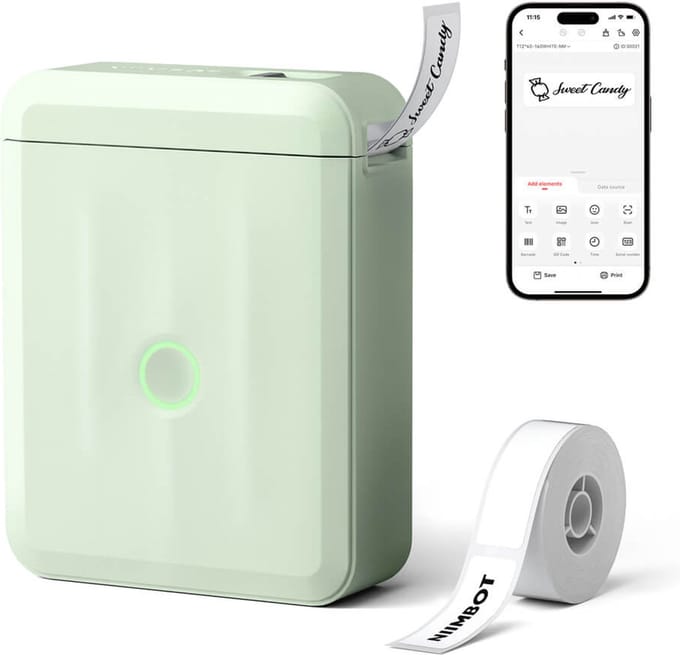 Niimbot D110M - Labelprinter - Labelmaker - Groen - Draadloos - Lichtgewicht - Direct Thermisch - 203dpi - 1500mAh - Print Breedte 15mm