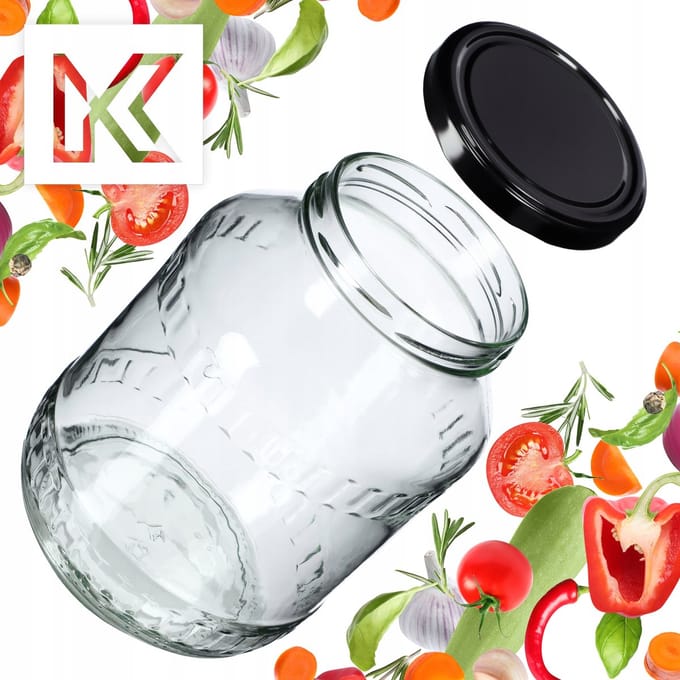 KADAX Albi glazen pot 2,5L 100mm + zwart deksel 8st