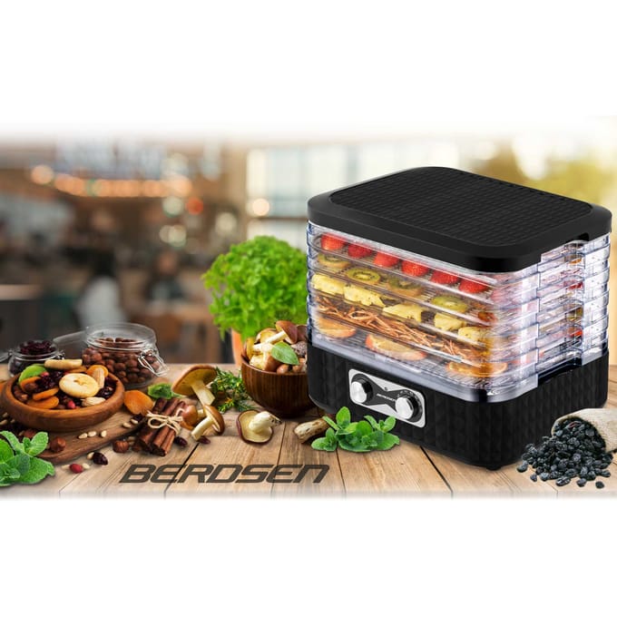 Berdsen BD-692 - Voedseldroger - Zwarte - 10L - 5 Tacken