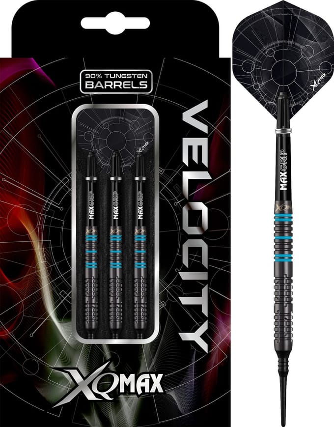 XQMax Velocity M4 Aqua 90% Soft Tip - Dartpijlen 19 Gram