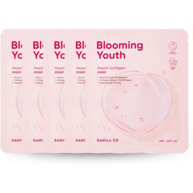 Masque Floraison Jeunesse Pêche-Collagène 20 ml x 5 pièces pink