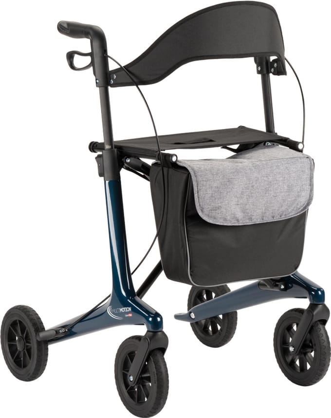 MultiMotion - Carbon rollator maat L - 5,5 kg - Softwielen - Blauw