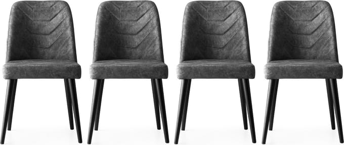 Asir SET VAN 4 VERONIC STOELEN - ANTRACIET