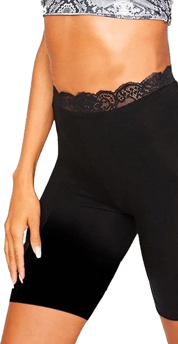 VANILLA - Dames Short Lange Pijp - Egyptisch katoen - Zwart - L