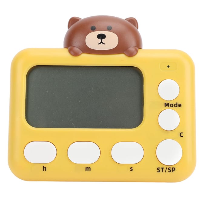 Digitale Keukentimer LCD-Display Multifunctioneel Draagbaar Cartoon Kookwekker voor Studeren Beer white