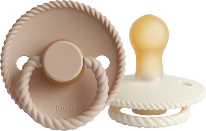 Frigg Rope Fopspeen - 0-6 mnd (2 stuks) - Cream/Croissant