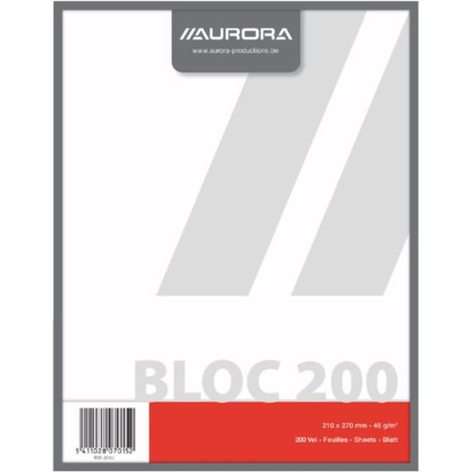Kladblok Aurora 210x270mm blanco 200 vel 45gr