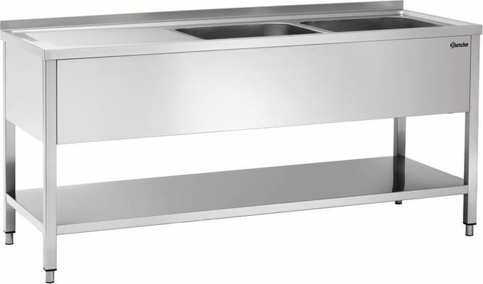 Spoelcentrum - 700 - 180cm Breed - 2 Bakken Links - Bartscher 306310 - Horeca & Professioneel