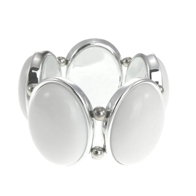 Behave - Elastische armband met witte stenen - Trendy zomerlook