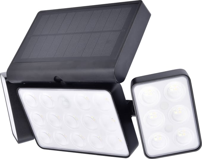 LUTEC Connect TUDA - Slimme LED wandlamp met solar en sensor -Zwart