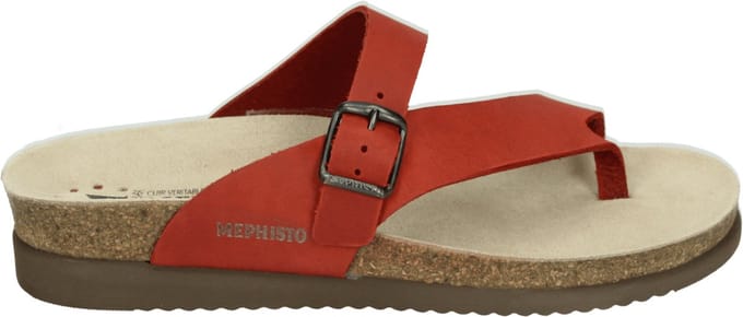 mephisto - HELEN SCRATCH - Dames slippers - Kleur: Rood - Maat: 40