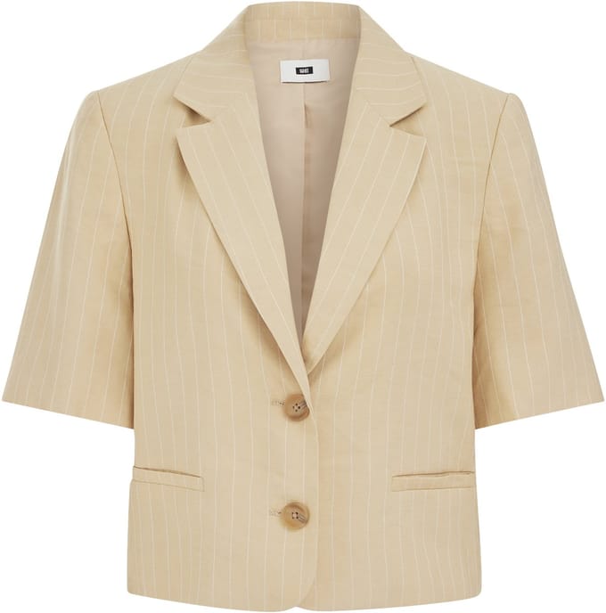 WE Fashion Dames regular fit blazer met krijtstreep