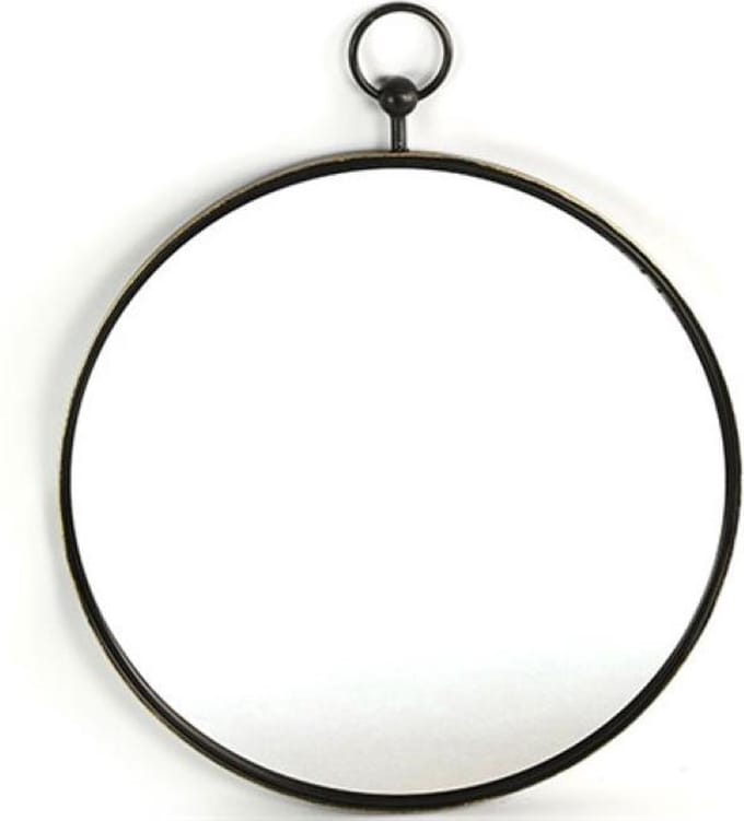 Ronde Hangspiegel met Zwart Frame Groot