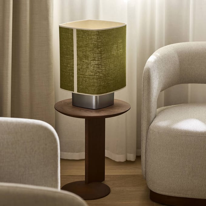 MARKET SET tafellamp Dolce, avocadogroen, linnen, E27