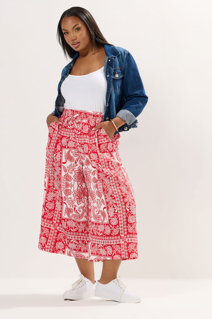 Yours Rode Paisley Midaxi Culottes Size 42