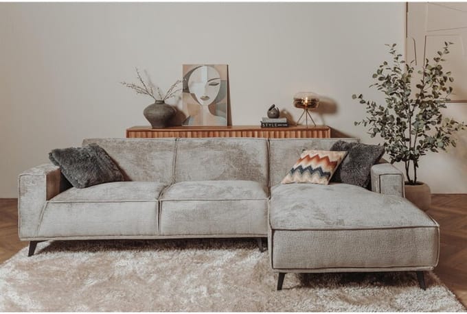 Tower Living Leeds 2 5-AL + Chaise R - Touch 27 Light grey