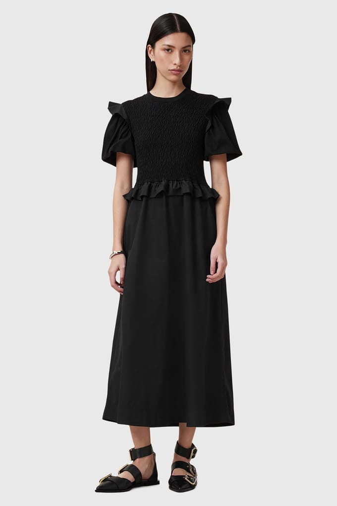 AllSaints Ode Dress Black Taglia: 2 | Abiti Midi Outlet | Donna | Nero