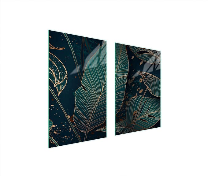 TMK ArtDeko - Scherfvaste Glasplaat - 65x52 cm - Bladeren