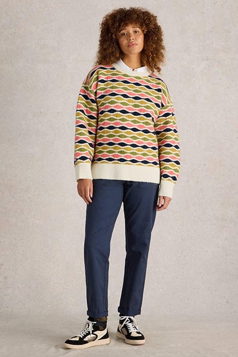 White Stuff Gina Geo Jumper Natural Multi Taglia: 10 | Maglioni a maglia Outlet | Donna