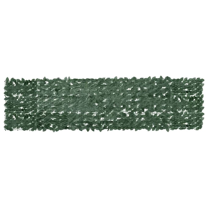 vidaXL - Balkonscherm - met - donkergroene - bladeren - 300x75 - cm