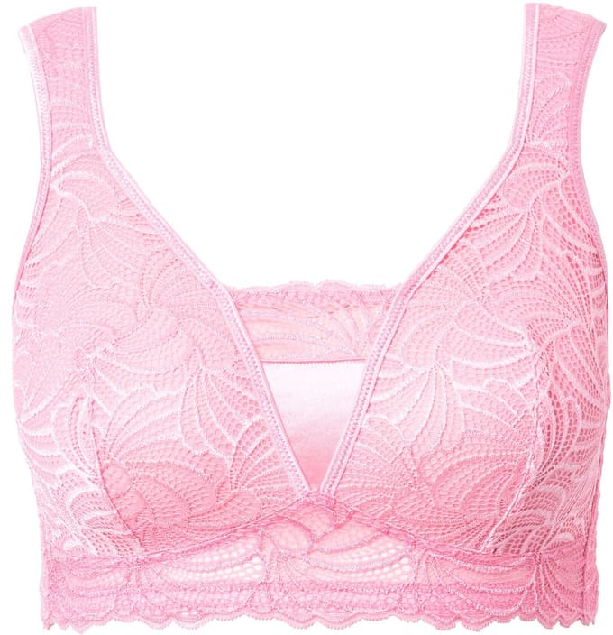 Ulla Popken - Dames - Bralette kant zonder beugel - Roze - Maat 90B
