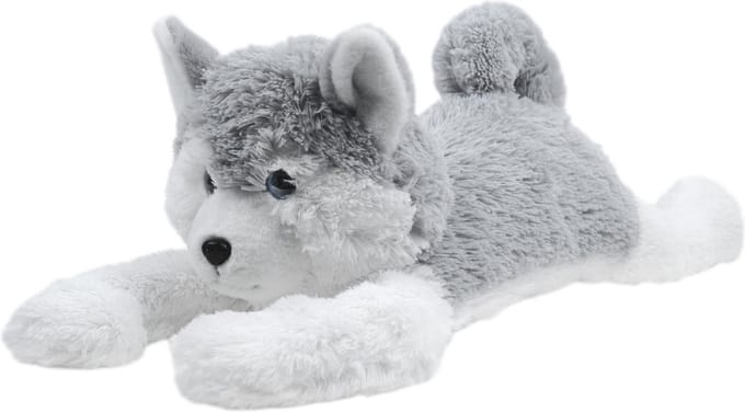 Pluche Knuffel - Knuffel Hond - Husky Lori 77 cm - Wit/Grijs