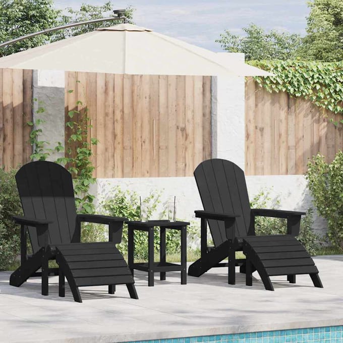 vidaXL Tuinstoel 2 pcs Zwart 83 x 74 x 92 cm Polyetheen