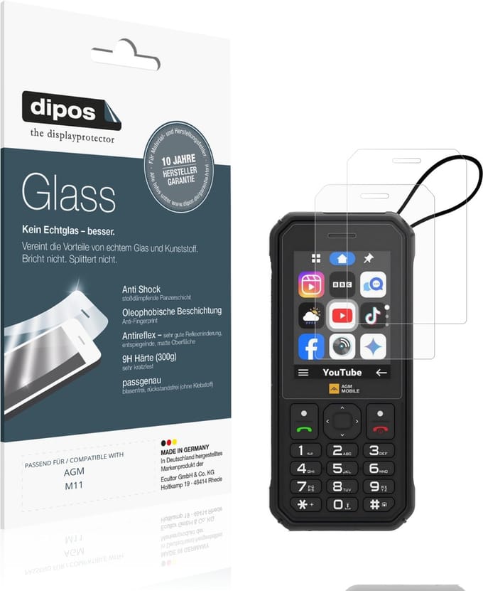 dipos – 2x Matte Pantserfolie geschikt voor AGM M11 | 9H Screenprotector