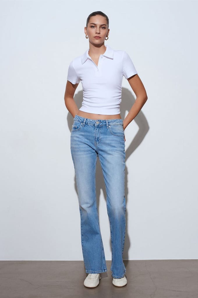 Lage taille Bootcut Denim Jeans