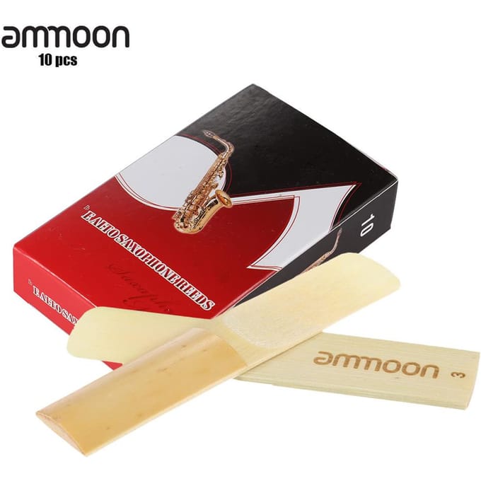 ammoon Set van 10 stuks Strength 3.0 Bamboerieten voor Eb Altsaxofoon Sax Accessoires 3 black