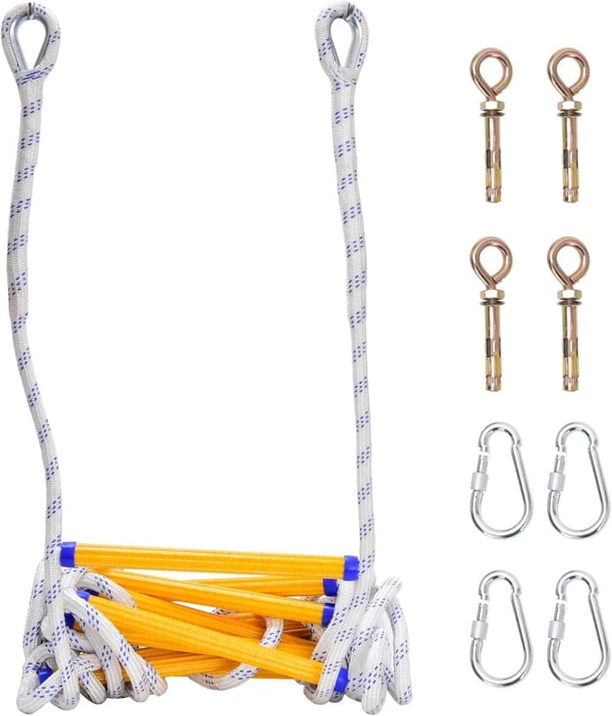 Reddingsladder - Noodladder - Veilige Ontsnapping - Snelle Inzet - 4 Meter - Zwart
