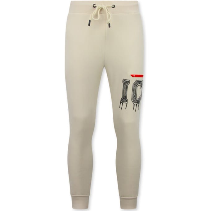Dik Geweven Joggingbroek heren ICON - Trainingsbroek Heren Lang - 5777 - Beige