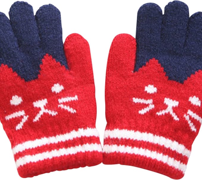 Hidzo Handschoenen - Kinderhandschoenen - Rood/Blauw - Touchscreen