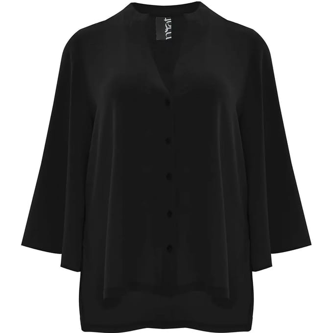V-hals Blouse in Crêpe Dames Mat Fashion Airwashed