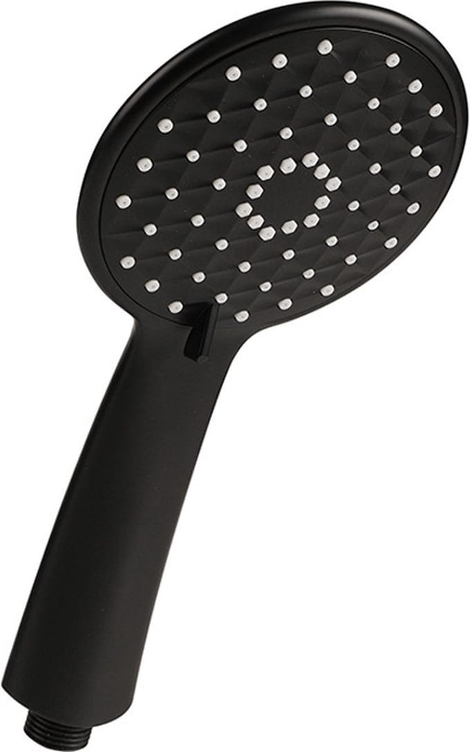 Urban Living basic douchekop - met 3 functies - 23 cm - zwart - kunststof