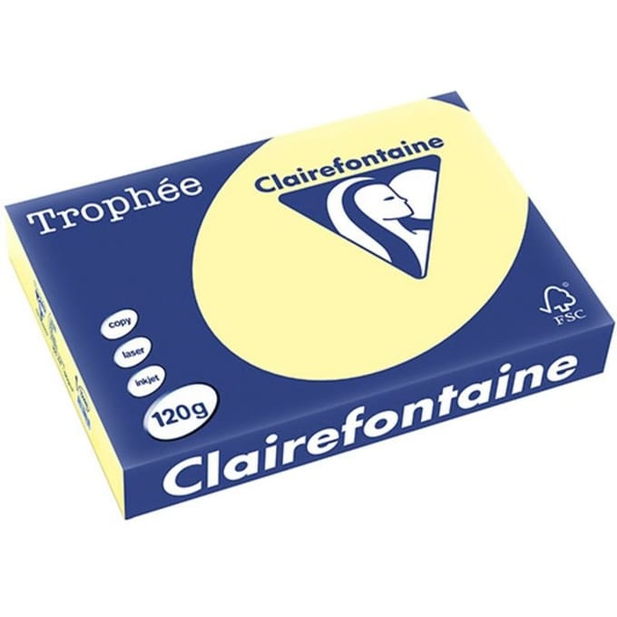 Clairefontaine Geel A4 Gekleurd papier 120 grams (250 vel)