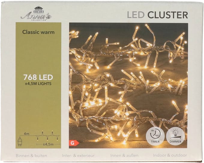 Anna's Collection Clusterverlichting - 768 led lampjes - klassiek warm wit - 450 cm - kerstverlichting