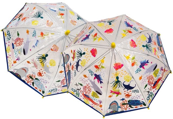 Floss & Rock Paraplu Oceaandieren - 66 cm x Ø 60 cm - Verandert van kleur