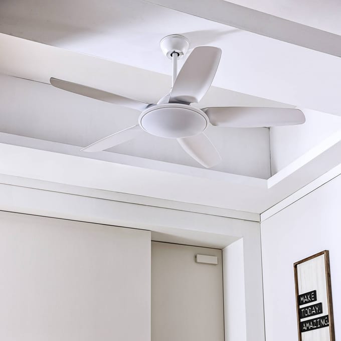 Lucande LED plafondventilator Divian, wit, DC, stil, CCT