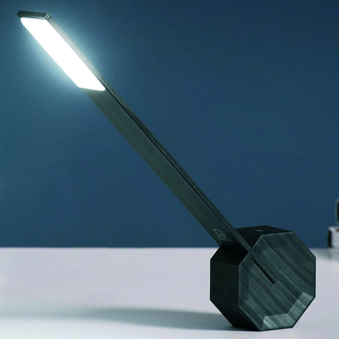 Gingko Octagon One Bureaulamp - Oplaadbaar - Zwart Hout
