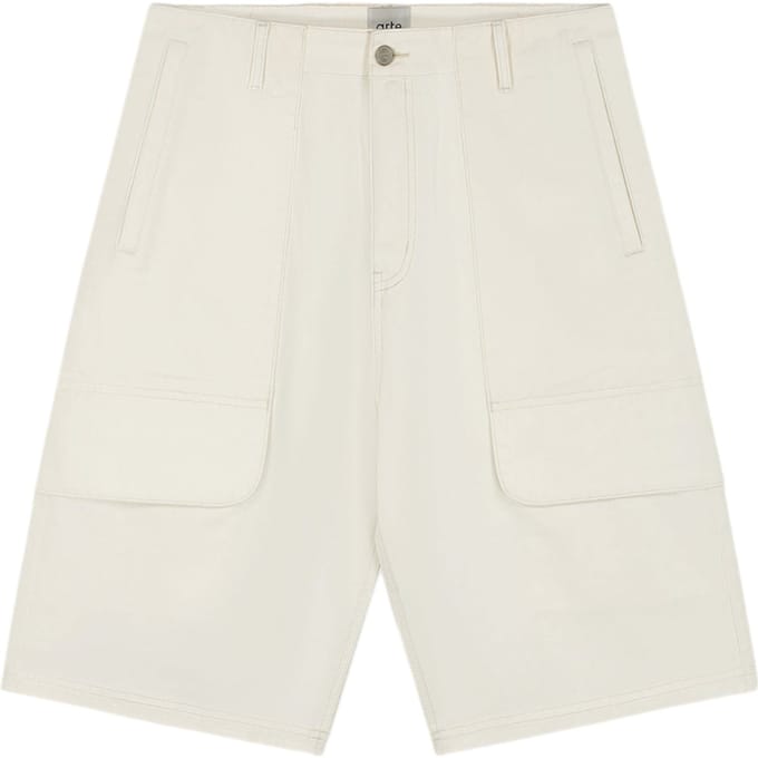 Broek Corto Uomo Canvas Cargo Shorts Cream