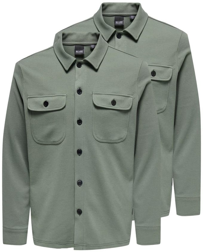 Only & Sons Heren Overhemd jas / overshirt 2 pack Newkodyl