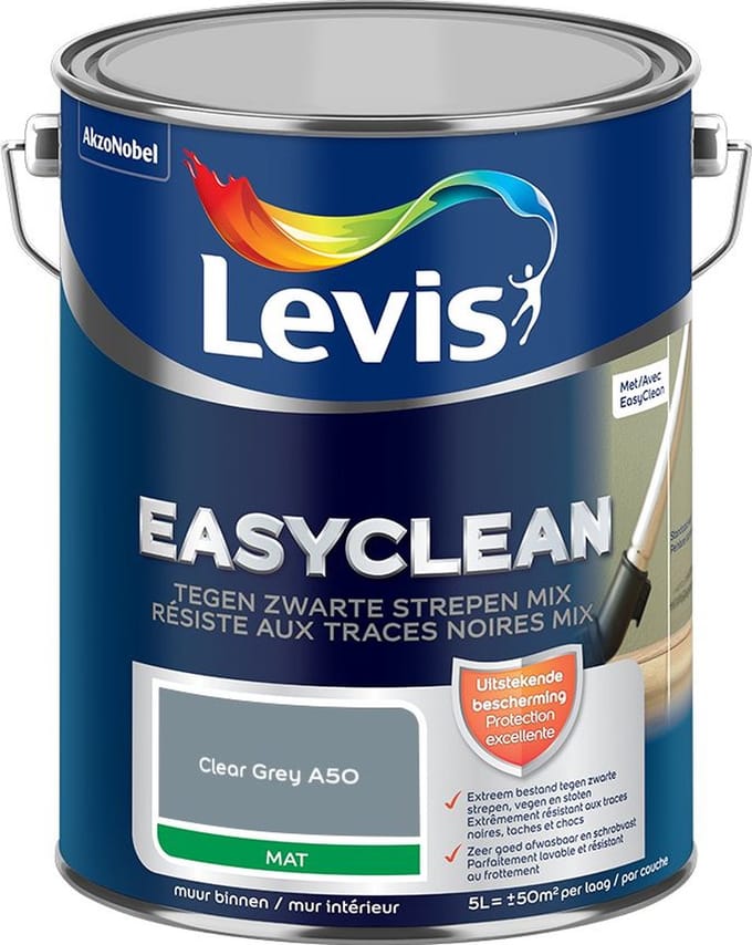 Levis - Easyclean Tegen Zwarte Strepen Mix - Clear Grey A50 - Mengverf - 5 L